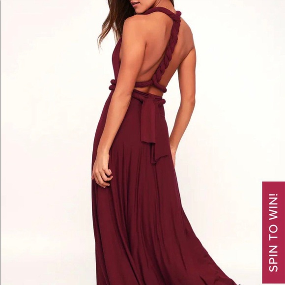 Lulu’s Burgundy Tricks Of The Trade Convertible Maxi Dress - Picture 10 of 13